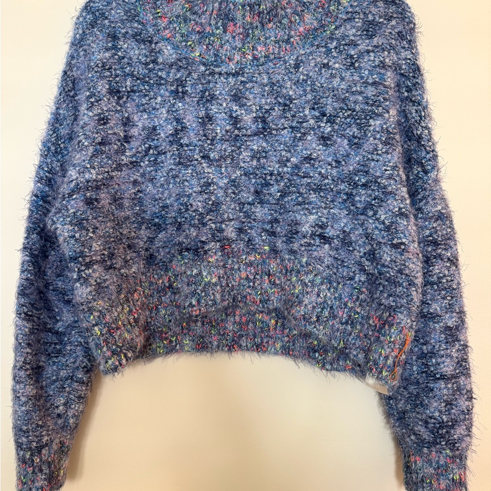 Free People Multicolor Knit Turtleneck Sweater